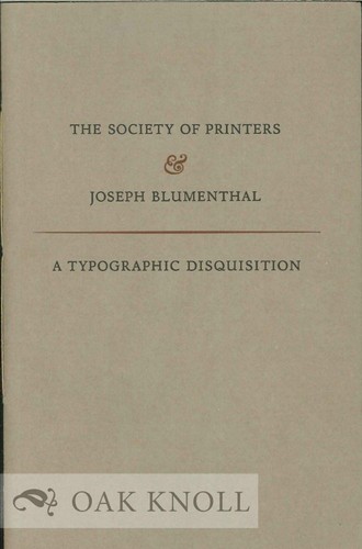 Joseph blumenthal notes - joseph, /